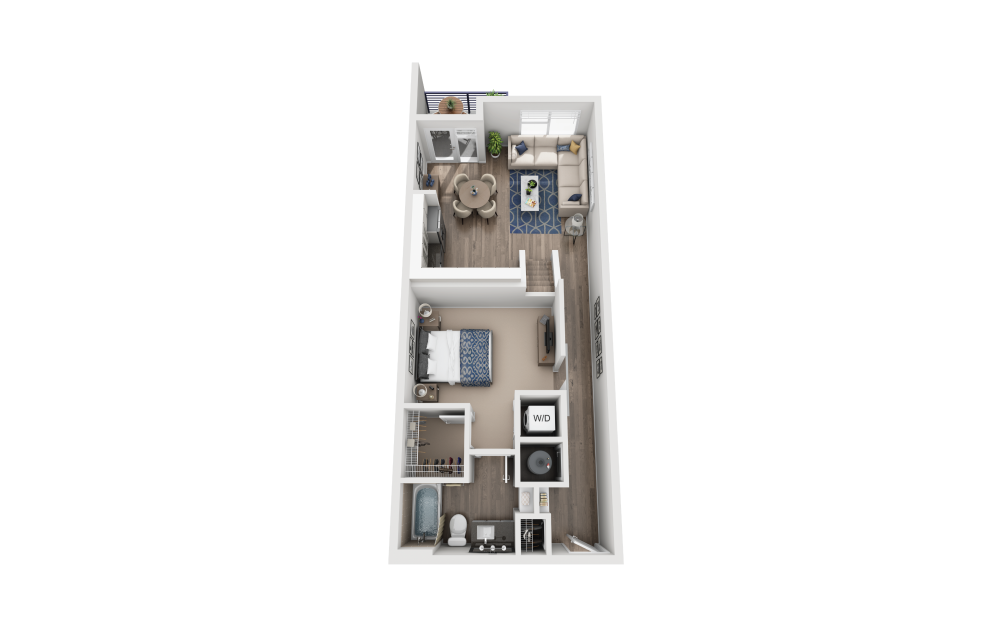 S10L - Studio floorplan layout with 1 bathroom and 969 square feet (Floor 1)