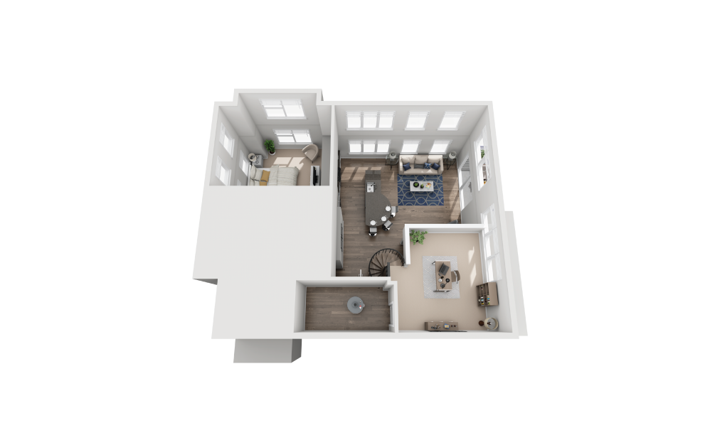 B9L - 2 bedroom floorplan layout with 2 bathrooms and 1474 square feet (Floor 2)